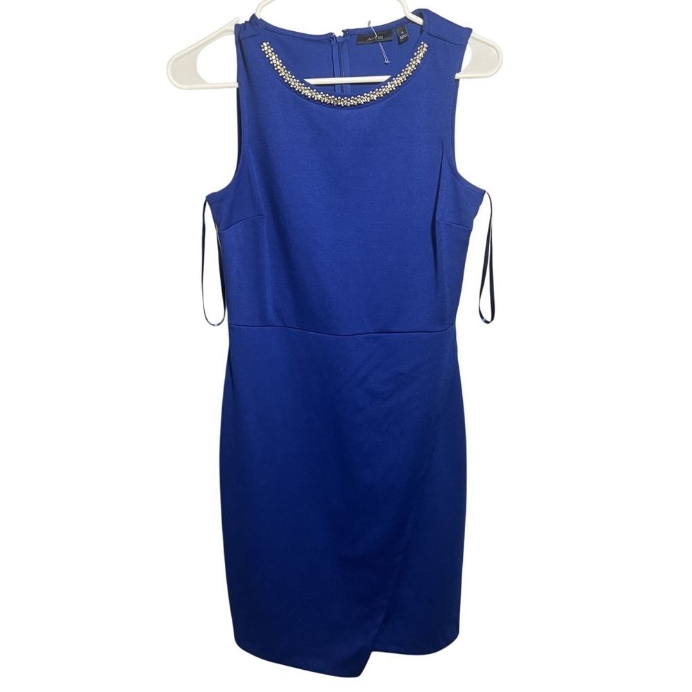 APT. 9‎ Women's Size 2 Royal Blue Sleeveless Embellished Neck Sheath Dress